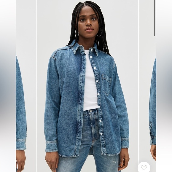 Good American Tops - Good American Denim Uniform Shirt XS